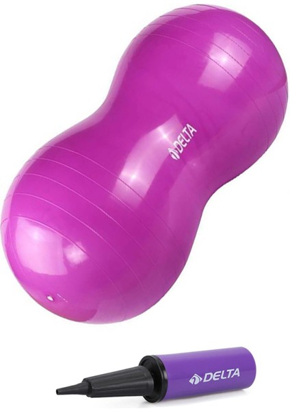 Fıstık Şekilli Mor Pilates Topu + Pilates Topu Pompası