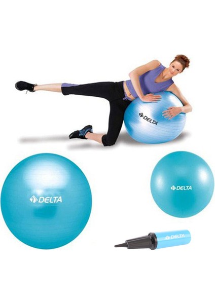 55 cm Pilates Topu 20 cm Mini Denge Topu Ve Pompası Seti