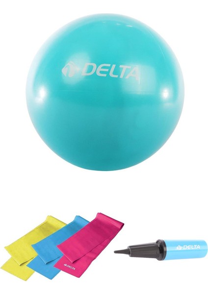 65 cm Pilates Topu 3'lü Pilates Bandı Egzersiz Direnç Lastiği Pilates Topu Pompası 5'li Set