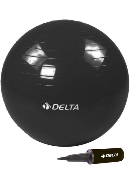 65 cm Siyah Deluxe Pilates Topu Ve Çift Yönlü Pompa Seti