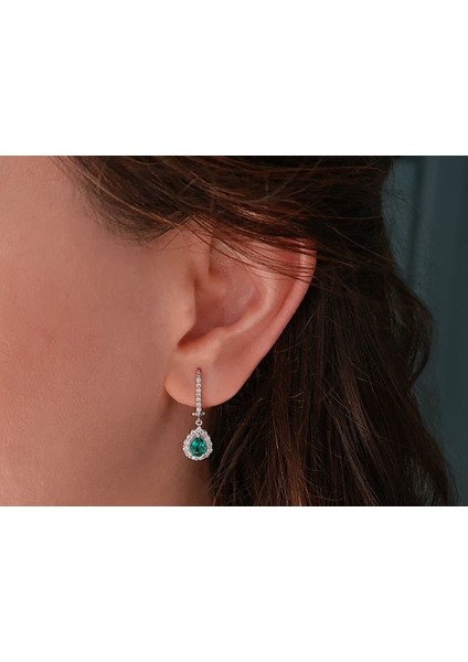 Pırlanta ve Damla Zümrüt Taşlı Küpe 0417E0012 fiyatları