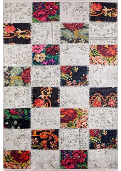 Vuhan Beyaz Patchwork Dijital Baskı Halı