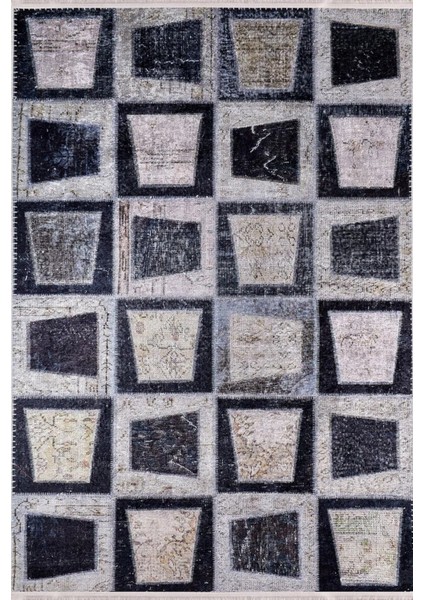 Şanghay Antrasit Patchwork Dijital Baskı Halı