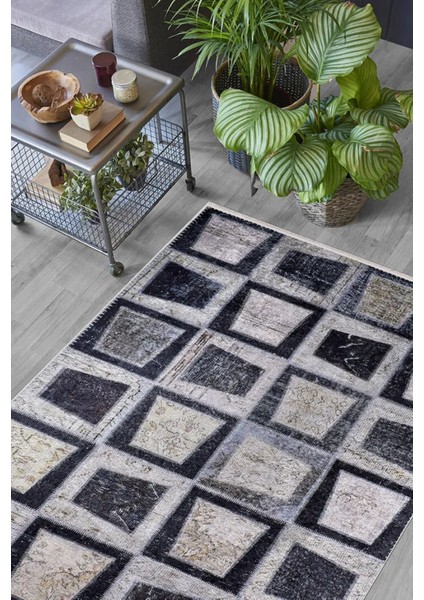 Şanghay Antrasit Patchwork Dijital Baskı Halı