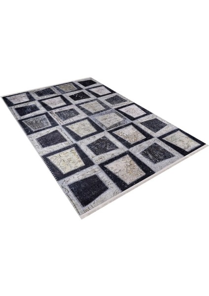 Şanghay Antrasit Patchwork Dijital Baskı Halı