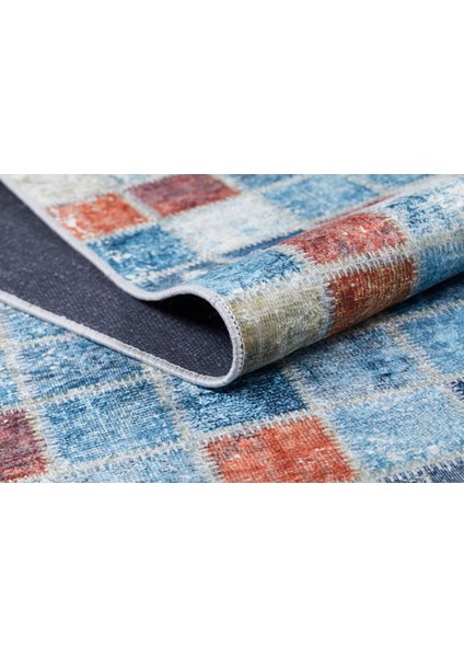 Tientsin Mavi Patchwork Dijital Baskı Halı