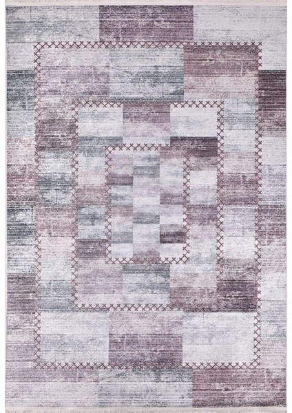 Nankin Mor Patchwork Dijital Baskı Halı