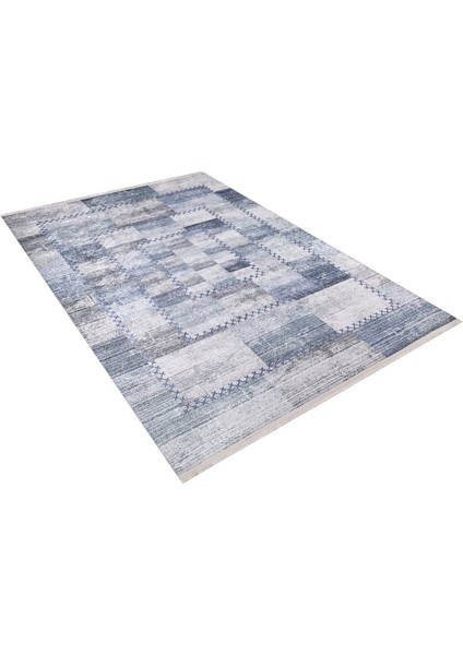 Cengdu Mavi Patchwork Dijital Baskı Halı
