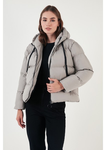 Cepli Kapüşonlu Regular Fit Şişme Mont Bayan Mont 640Y002