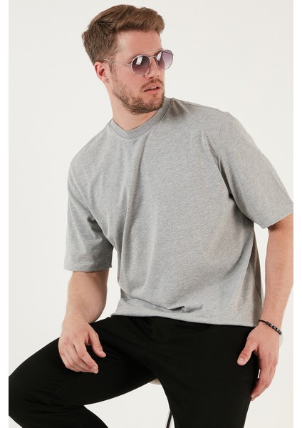Pamuklu Oversize Bisiklet Yaka Basic T Shirt Erkek T Shirt 5902365