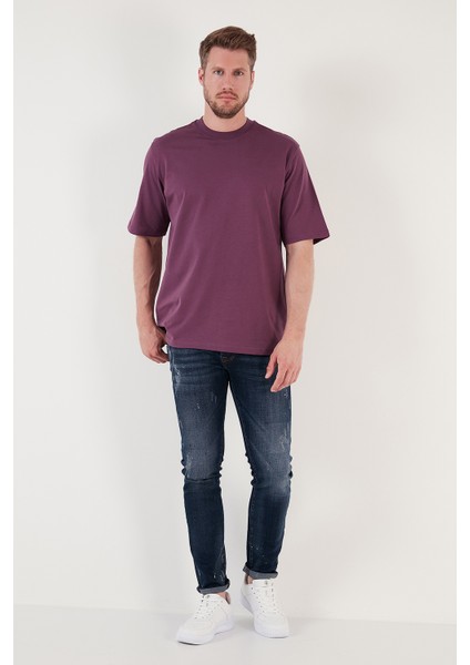 Pamuklu Oversize Bisiklet Yaka Basic T Shirt Erkek T Shirt 5902365