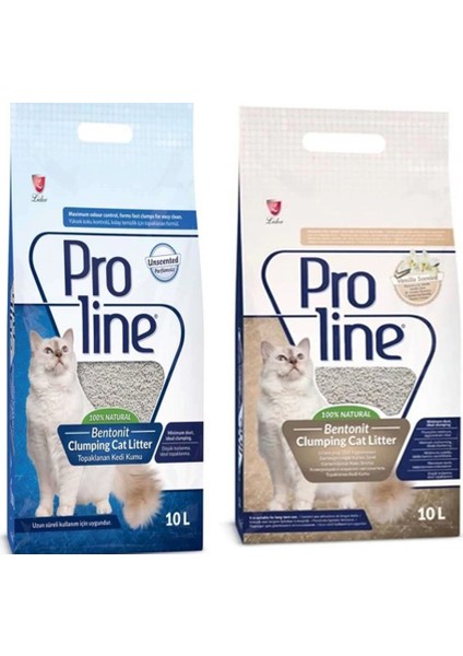 Proline-Kedi Kumu-Kokusuz + Vanilya Kokulu- 10 Lt x 2 Adet