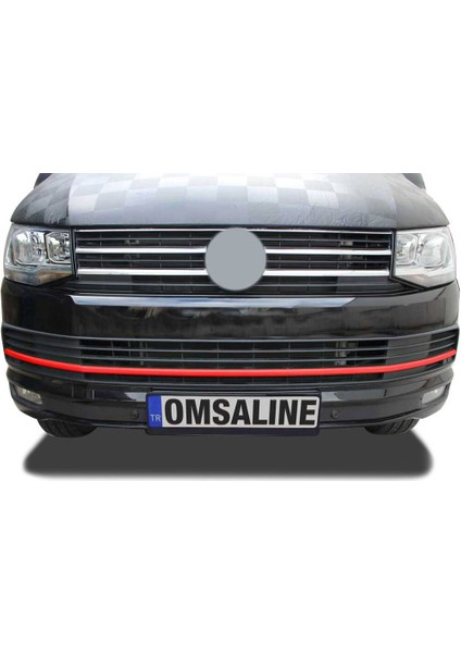 Vw T6 Transporter Kırmızı Krom Ön Tampon Çıtası Comfortline & Highline 3 Parça 2015 ve Sonrası