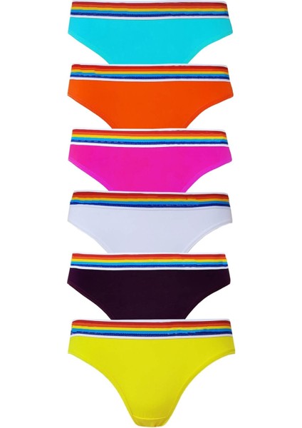 Kadın Rengarenk Bikini Külot Pamuklu Iç Çamaşırı 6'lı Paket fiyatları