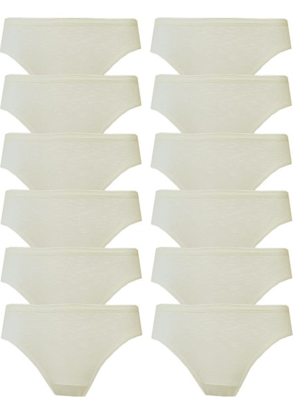 12LI Kadın Bikini Külot Pamuklu Renkli Iç Çamaşır Nefes Alan Doku