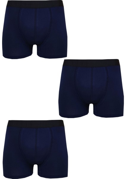 3lü Erkek Likralı Modal Boxer Düz Pamuklu Premium Kaliteli Külot