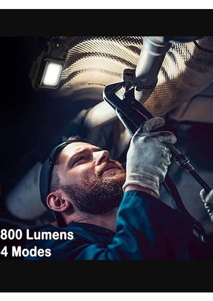 Şarjlı Mini Projektör Anahtarlık Şarjlı Mıknatıslı 800 Lümen 30 Cob Ledli Tpye-C