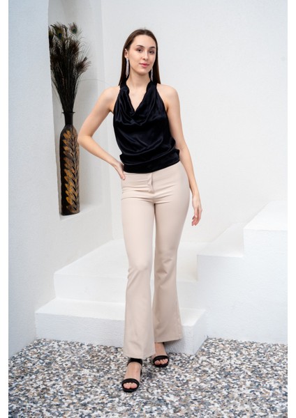 Kadın Kolsuz Bluz Siyah