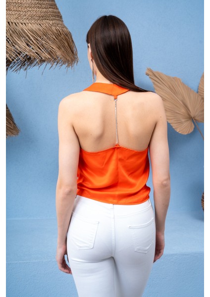 Kadın Kolsuz Bluz Turuncu modelleri