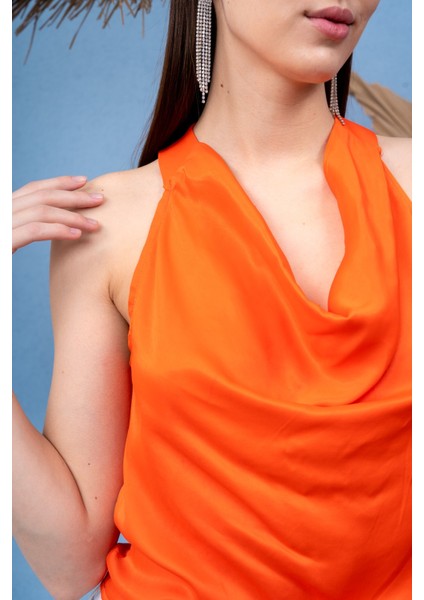 Kadın Kolsuz Bluz Turuncu fırsatları