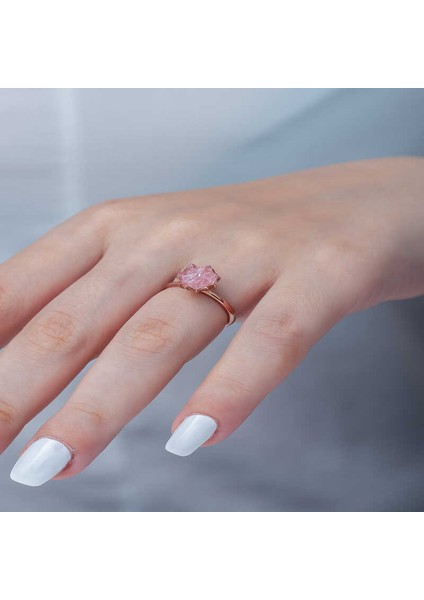 Gümüş Rose Pembe Lotus Çiçeği Yüzük modelleri