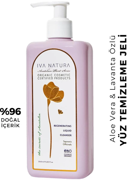 IVA NATURA Yenileyici Yüz Temizleme Jeli Lavanta Ve Aloe Vera Özlü 350 Ml