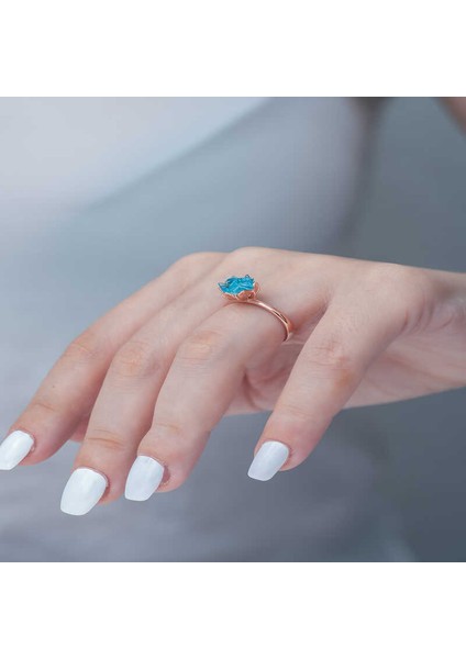 ​gümüş Rose Mavi Lotus Çiçeği Yüzük modelleri