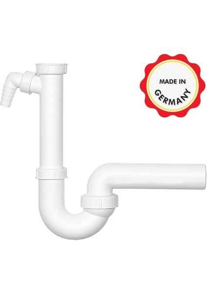 Koku Önleyici Lavabo ve Evye Sifonu 100/1, Çamaşır Bulaşık Makinesi Gideri Bağlanabilir, Koku Yapmaz, Kolay Uygulanır Mafsallı 50'lik Çıkış Borulu, 1 1/2'' Lavabo Süzgecine Uygun Bağlantılı