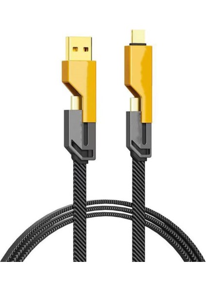 4in1 Usb+C Type C To Lightning Şarj Kablosu Metal Başlık Sağlam Kablo 60W Pd Hızlı Şarj