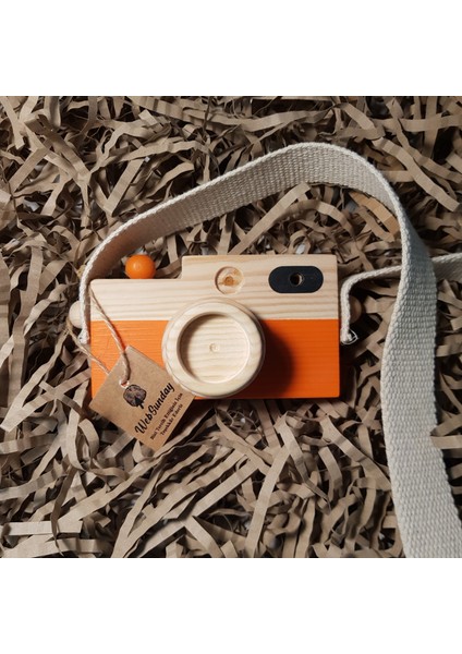 Ahşap Fotoğraf Makinesi- Turuncu