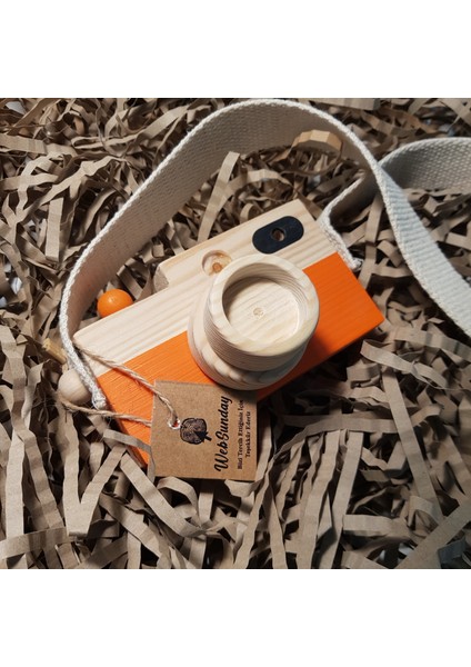 Ahşap Fotoğraf Makinesi- Turuncu fiyatları