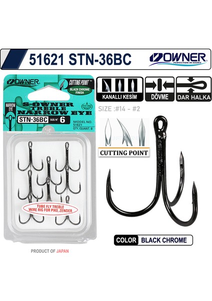 51621 Stn -36 Black Chrome Üçlü Iğne