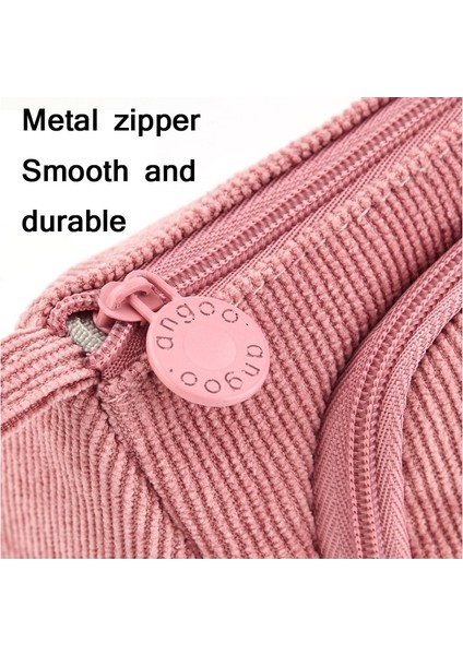 Angoo Öğrenciler Için Büyük Kapasiteli Kadife Kırtasiye Çantası - Pembe (Yurt Dışından) fiyatları