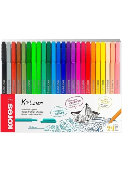 Ince Keçe Uçlu Kalem 1 Paket 24 Renk