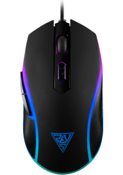 Gamdıas Aura Gs1, Çok Renkli Aydınlatma, USB Kablolu, 6 Tuşlu, Gaming Mouse, 3600DPI, Siyah