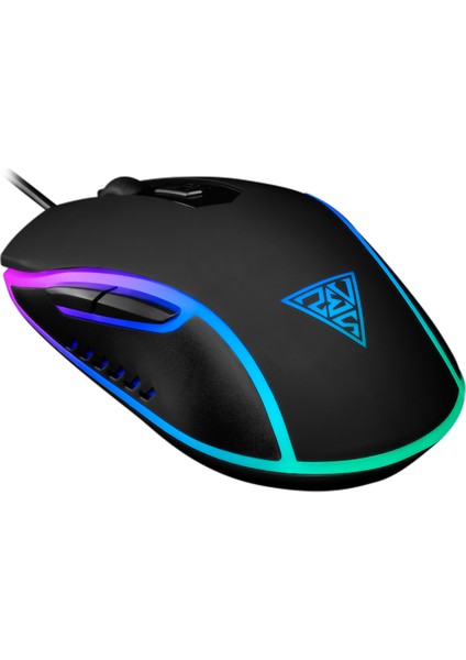 Gamdıas Aura Gs1, Çok Renkli Aydınlatma, USB Kablolu, 6 Tuşlu, Gaming Mouse, 3600DPI, Siyah