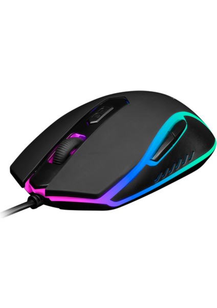 Gamdıas Aura Gs1, Çok Renkli Aydınlatma, USB Kablolu, 6 Tuşlu, Gaming Mouse, 3600DPI, Siyah