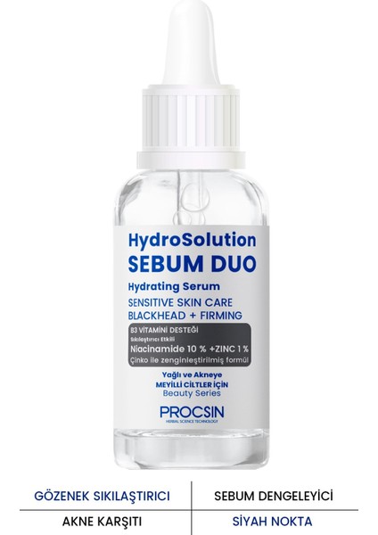 Hydrosolution Yağlı ve Akneye Meyilli Ciltler için Cilt Bakım Serumu 20 ML