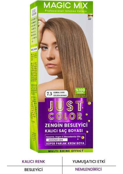 Magic Mix COLOR KIT Parlak ve Canlı 7.3 KUMRAL DORE Kalıcı Saç Boyası