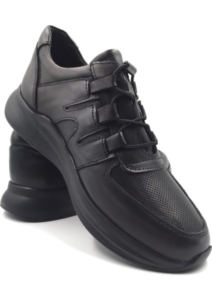 Klare Siyah Hakiki Deri Rahat Sneaker Spor Ayakkabı