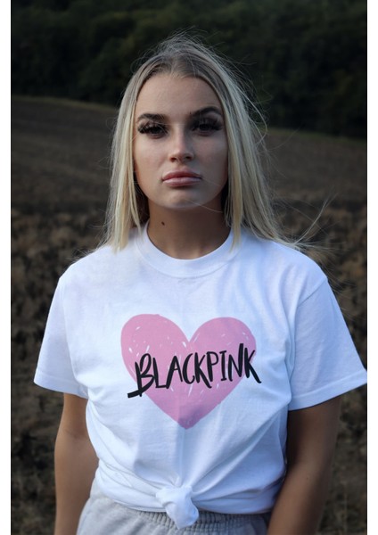 Black Pink Kalp Beyaz T-Shirt fiyatları