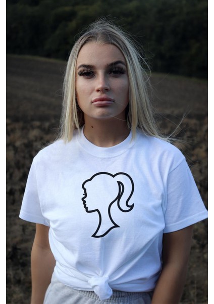 Beyaz Küçük Kız Tasarım T-Shirt