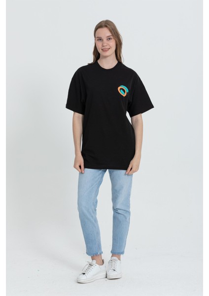 R-5715 Bisiklet Yaka More Self Baskı Detaylı T-Shirt modelleri