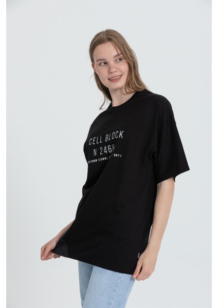 R-5703 Bisiklet Yaka Cell Block Baskı Detaylı T-shirt indirimleri