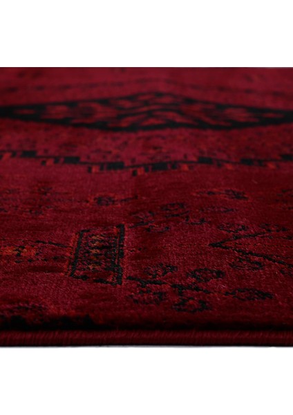 Afgan Türkmen Otantik Desenli Bordo Oturma Odası Salon Mutfak Halısı 5366A_ZS72 80 x 150