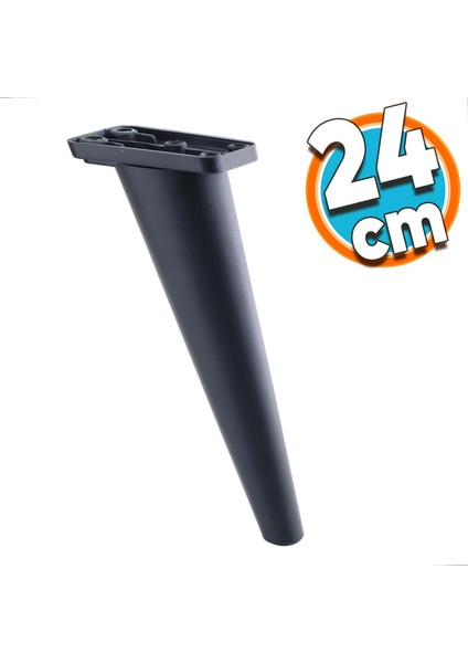 Mobilya Kanepe Çekyat Sehpa Tv Ünitesi Koltuk Ayağı 24 cm Siyah Baza Ayak