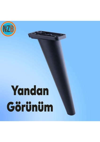 Mobilya Kanepe Çekyat Sehpa Tv Ünitesi Koltuk Ayağı 24 cm Siyah Baza Ayak