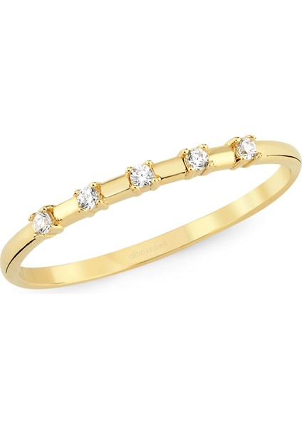 Altın Zarif Yarım Tur Yüzük