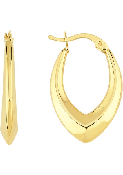 Altın Ok Formlu Trend Halka Küpe