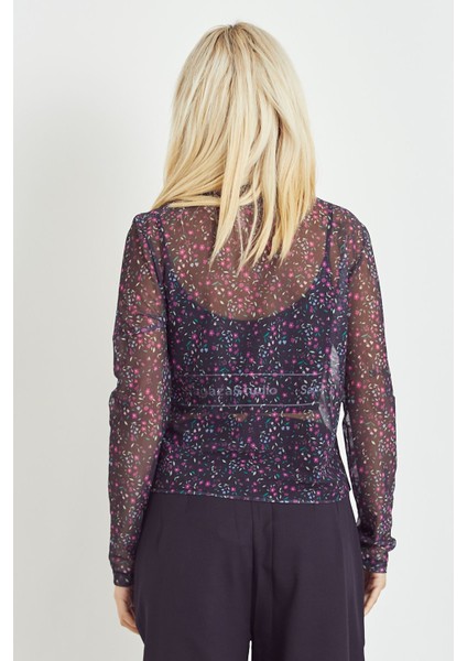 Baskılı Tül Tunik-Lila modelleri